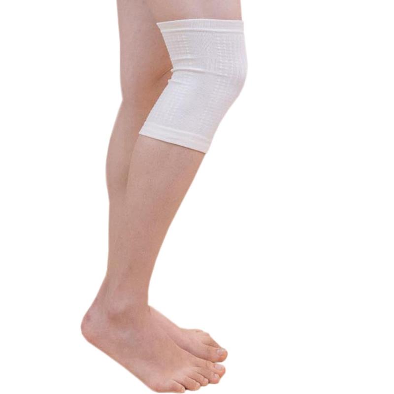 BS岩盤浴 綿ひざウォーマー ブラックシリカ (ホワイト) 6735-F-L