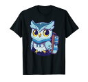 面白いフクロウ スクールバッグ付き コミック メンズ レディース 子供用 Tシャツ