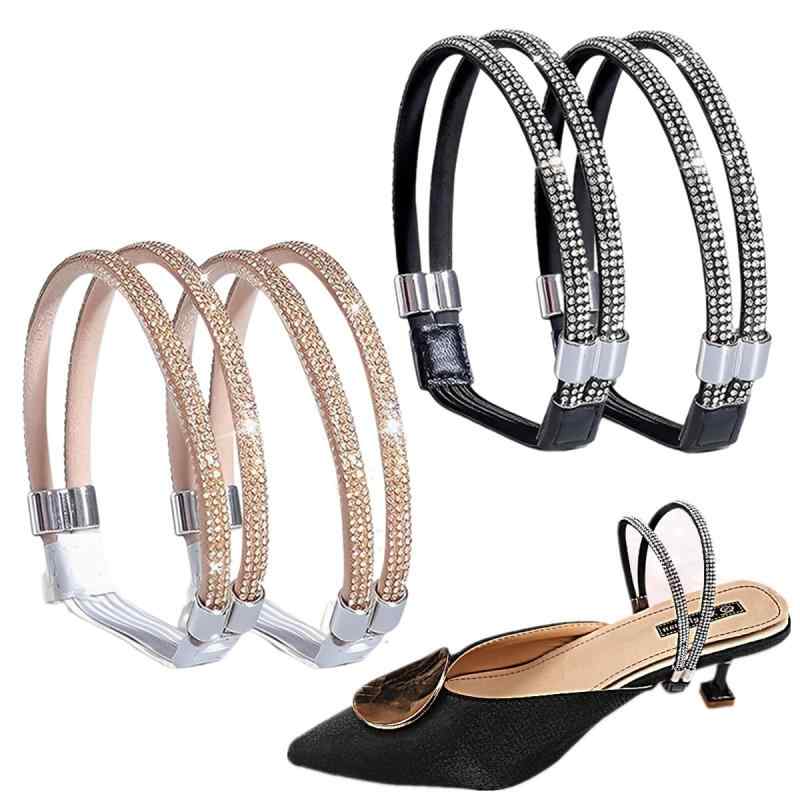 [Getrays] ハイヒール シューズストラップ、2ペア 脱げ防止 靴バンド 弾性 シューズベルト 取り外し可能な シューズバンド 靴脱げ防止 ぴかぴか サンダルの靴ひも 靴ストラップ ほとんどの女