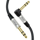 DTECH 6.35mm オーディオケーブル L字 ギターケーブル オス-オス ナイロン 6.35mm ジャック ステレオ 6.35mm 変換 ケーブル 1/4 TRS バランス ケーブル 楽器用ケーブル ギター ベース ミキサー アンプ(2)