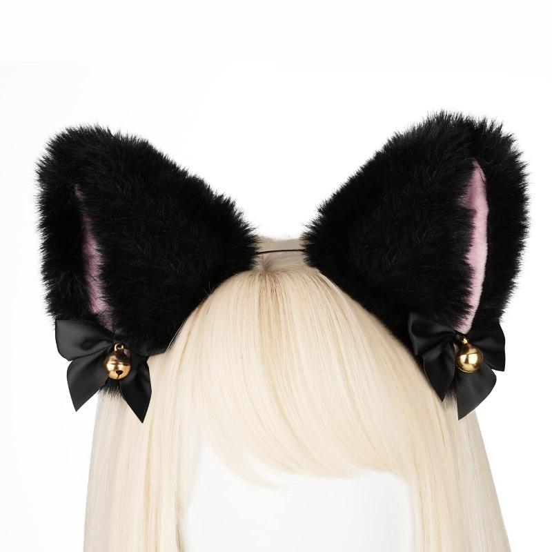 mefeny 猫耳 カチューシャ 鈴付き 狐耳 獣耳 猫 コスプレ ふわふわ ハロウィン 仮装