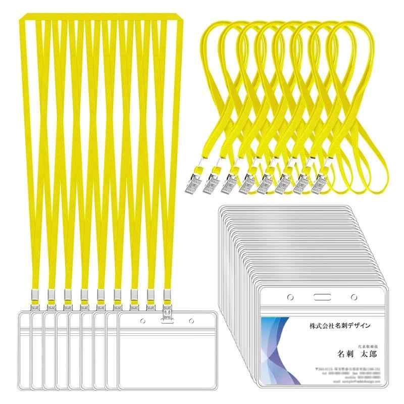 IDカードホルダー 首掛け ネックストラップ名札 ネームホルダー 名札ホルダー スタッフ 社員証 名刺 パス 展示会 ソフト 防水 透明 横型