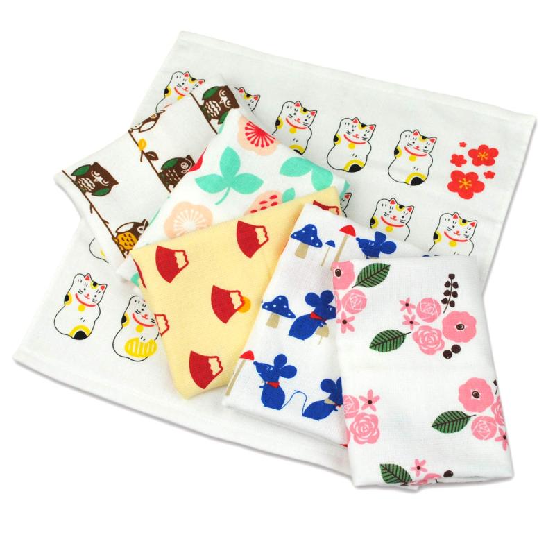 【oruta】やわはだ 日本製 ガーゼタオル 泉州タオル デザイン おまかせ 6枚セット 薄手 速乾 綿100