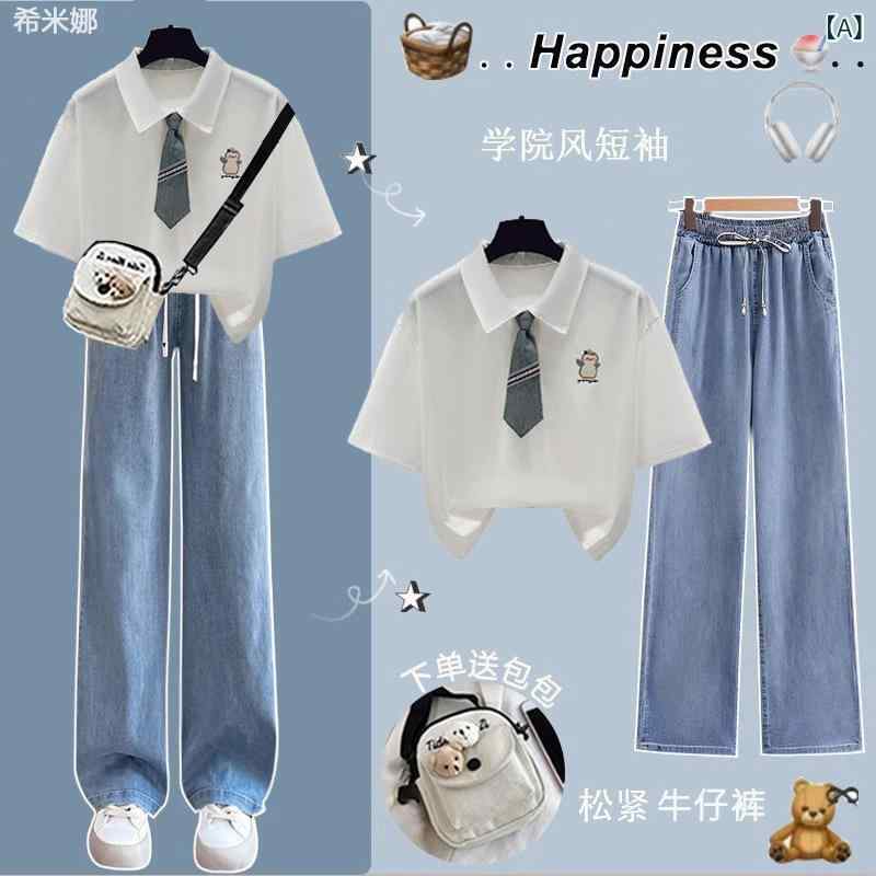 レディース 夏 セットアップ トップス 短袖 Tシャツ 飛脚袖 切り替え プリント ポリエステル 涤纶 吸湿速乾 気質 通勤 都市風 ワイド ..
