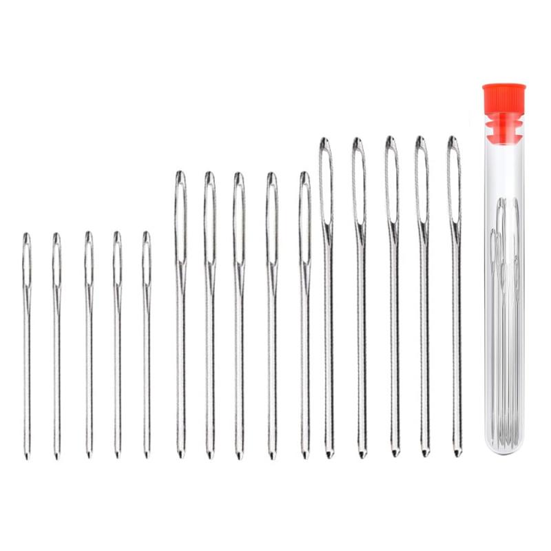 手縫い針 手縫針 丸針 レザークラフト用針 大きな目の鈍い針 革縫い針 鋭い針 裁縫用 縫い糸用針 レ ザ..