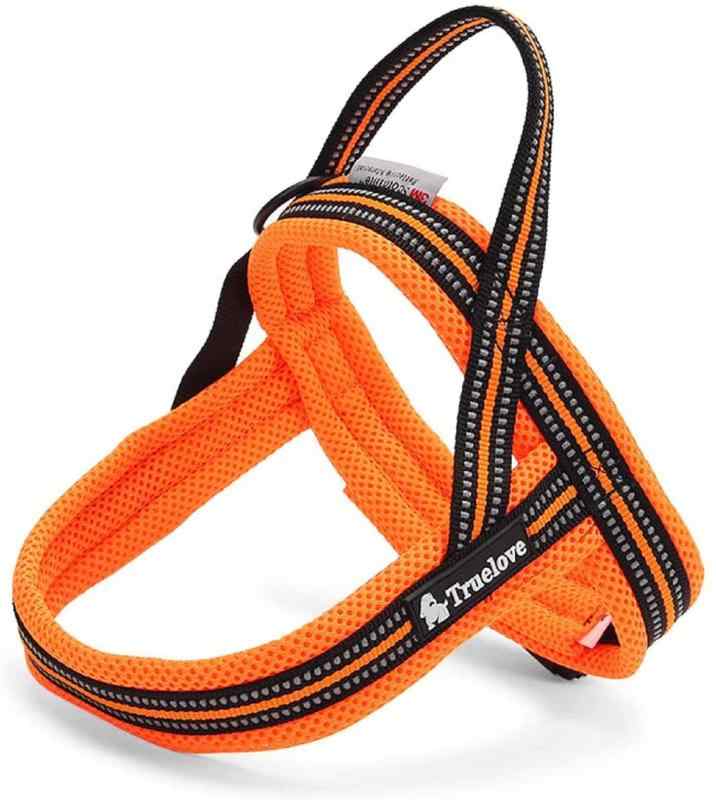 cocomall 喉に優しい犬用ハーネス 犬用胴輪 TRUE LOVE日本授権店 ドッグ ペット用品 お出かけハーネス 3M反射材料 訓練用 ナイロン製 小型犬、中型犬、大型犬に向け 通気性 調節可能 おしゃれ 夏