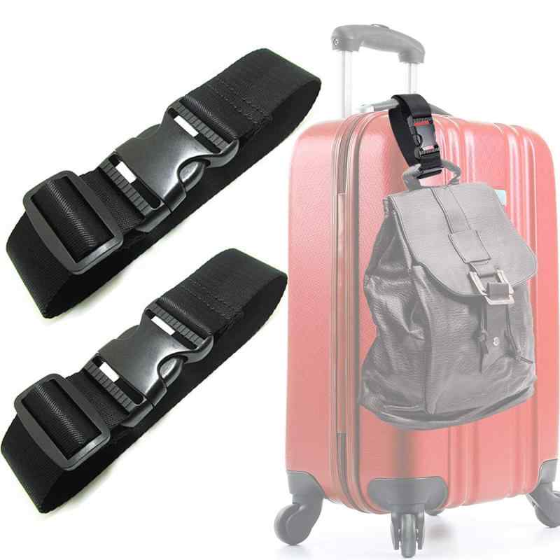 Lix&Rix バッグとめるベルト 手荷物連結バンド 補助ベルト ワンタッチ式 厚手のナイロン製 頑丈のバックル付き 調整可能 両手解放 スーツケースの紛失防止 出張 家族旅行 2本セット