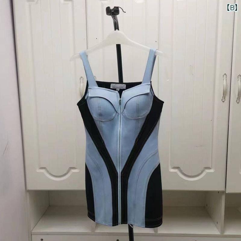 レディース 牛仔 セットアップ スカート セット ミドル丈 ジャケット ロングスリーブ ワイドシルエット コットン 混紡 切り替え デザイン ジッパー 付き ブルー ブルー メッシュ 秋冬 シーズン 日常使い カジュアル スタイル 通勤 普段着 軽量 素