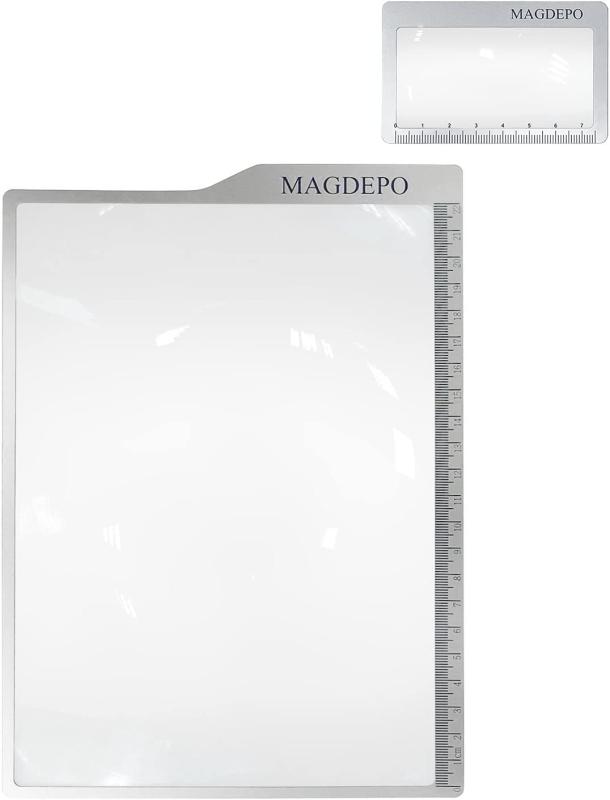 MAGDEPO 測定ルーペ 読書用 新聞レンズ シート 拡大 3倍 非常に薄いた、昆虫図鑑 学研 虫眼鏡・図鑑セット雑草観察ブック科学・テクノロジー ボーナス カード拡大鏡