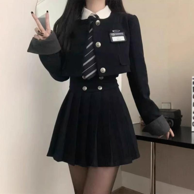 ・カテゴリ: スカート・スタイル: 通勤・主な素材: ポリエステル90-95%・柄: 3D・カラー展開: 西装+吊带裙+打底白衬衫・サイズ展開: S,M,L,XL・袖丈: 長袖・スカート丈: 短め・セットタイプ: スカートセット