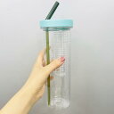 IOLOYU 水筒 700ml ストロー付き タンブラー 蓋付き ウォーターボトル 折りたたみ式 ストロー クリアボトル 軽量 bpaフリー ボトル 大容量 手...