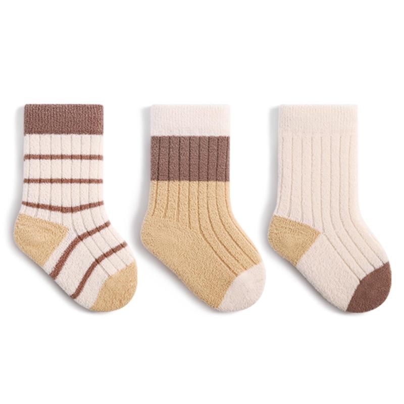 [HAYAHARU] 赤ちゃん 靴下 冬用 ベビー ソックス 快適 綿 柔らかく 3足セット 厚手 ベビー 靴下 可愛い もこもこソックス 子供靴下 ふわふわ 防寒 ルーム靴下 あったかい 靴下 綿 柔らかい 新生