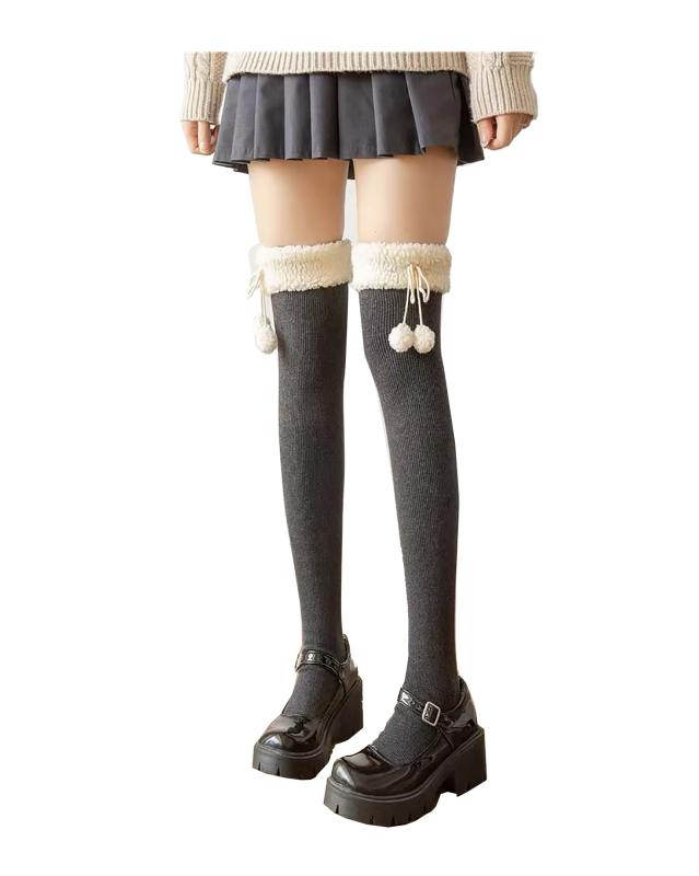 [愛の部屋] レディースニーハイソックス 綿 ニーソックス もこもこ靴下 冬 暖かい 冷え厚手 防寒 秋冬 中厚手 ロングソックス冷え取り ハーイソックス 美脚 膝上 ルームソックス保温 春 足