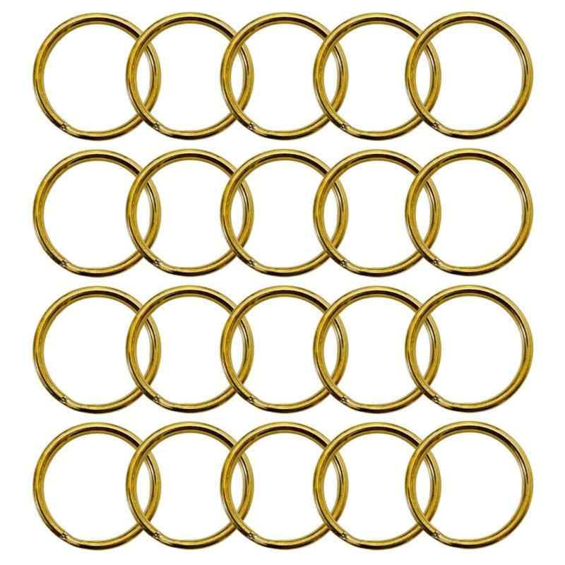 XSAJU キーリング ゴールド 二重リング スプリットリング 20個入 銅製 アクセサリー金具 ハンドメイド 手芸 DIY