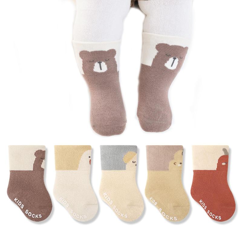 [HAYAHARU] 赤ちゃん靴下 冬 あったか靴下 ベビー ソックス 暖かい もこもこソックス 子供靴下 ふわふわ ルーム靴下 防寒靴下 滑り止め 厚手 綿 柔らかく履き心地 出産祝い 5足/6足セット 0~5歳