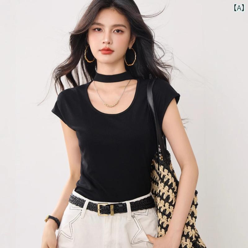 Tシャツ レディース 夏 黒 綿 接触冷感 短袖 丸首 修身 気質 通勤 普段使い 軽量 吸湿速乾 切り替え ビッグシルエット Vネック ハイウエスト アイボリー ピンク系 秋冬 ウィンター サマー アウトドア 部屋着 カジュアル 伸縮性 高級感 再生繊
