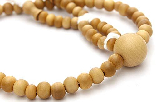 創価学会用念珠 天然 京都製 無垢 ツゲ 綿房 木製 SGI 数珠 黄楊(柘植) 女性用