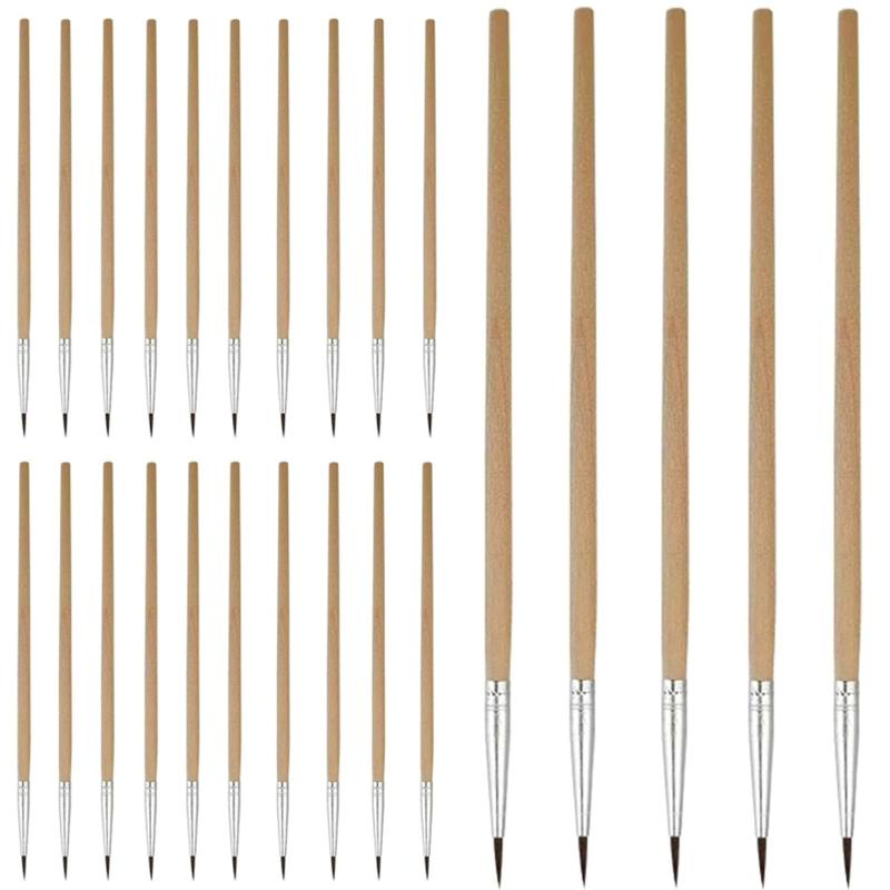 極細 面相筆 勾線筆 25本セット 多用途 油彩筆 水彩筆 絵筆セット 塗装筆 クラフトカラー筆 学生 初心..