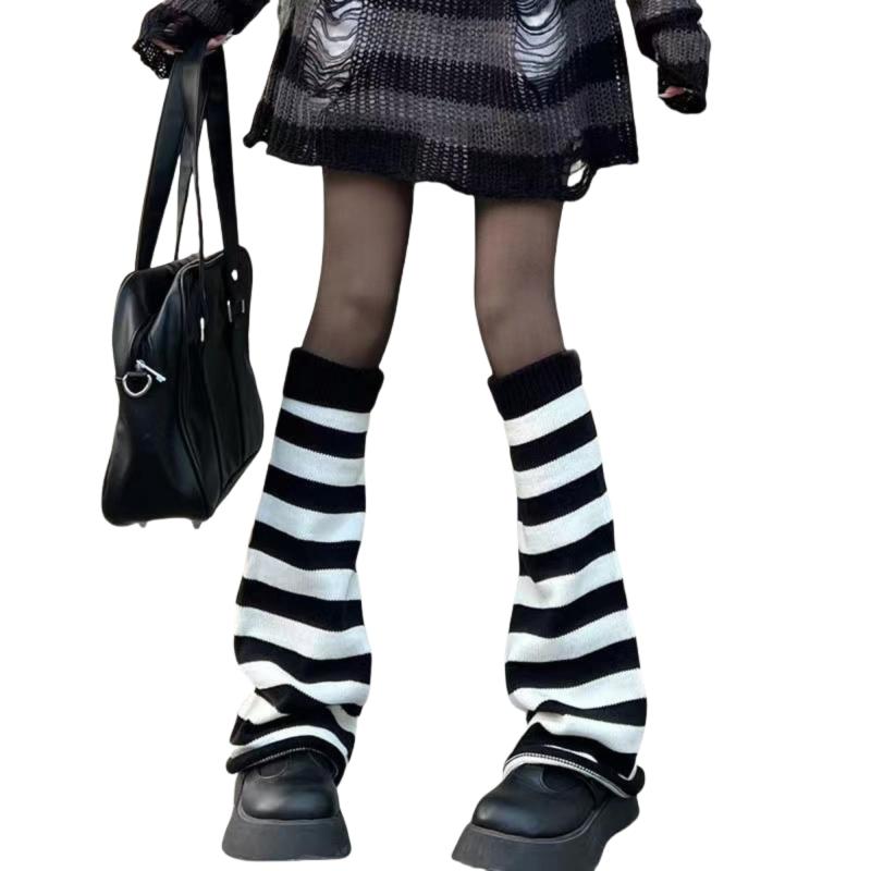 [YIXUANAI] ルーズソックス レッグウォーマー ソックス 冬 秋 レディース レッグカバー 靴下 ロング 足首 ハイソックス スクール JK 防寒 美脚 スタイル 足首ウォーマー ニット通学