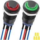 赤/黄/青/緑/白 LED モーメンタリ プッシュ ボタン スイッチ シェル 配線済み IP65 防水 SPST 2 ポジション