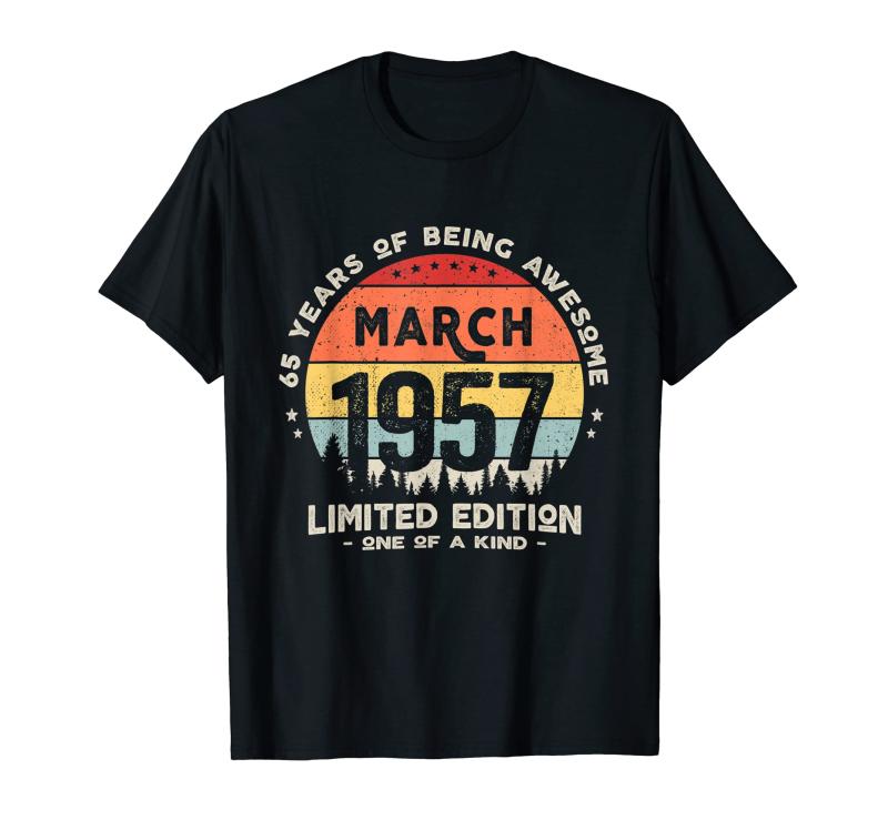 レトロ 65歳の誕生日プレゼント 1957年行進生まれ 65歳 おもしろ Tシャツ