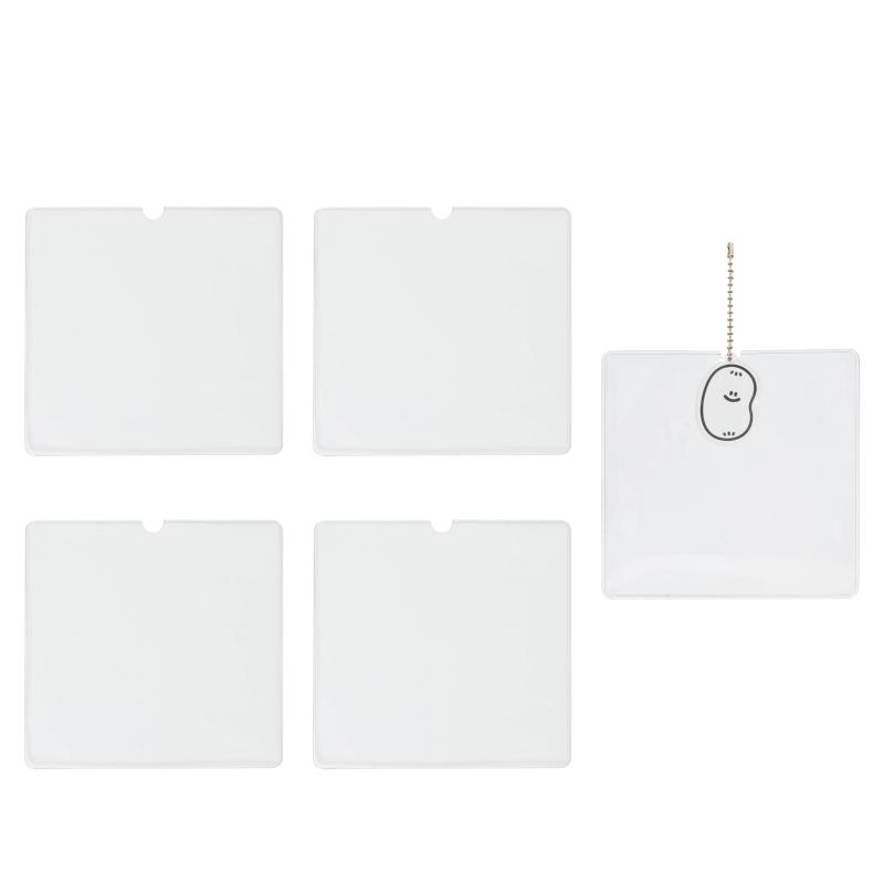 [Proooooces] アクリルキーホルダー カバー 6.5x9 7.5x7.5 9x9 12x12 15x8 5枚セット 保護シート 収納 アクリルキーホルダー ラバーストラップ 保護カバー 汚れ・傷から守る