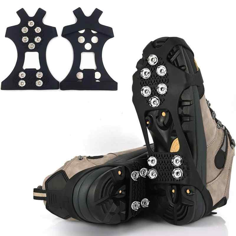 チェーンスパイク アイゼン 10本爪 アップグレード版 着脱式スパイク アップグレード版 滑り止め 靴 軽量 靴滑り止め 簡単装着 クイックフィット スノー 登山 通勤 通学 凍結道路 雪 対策 多