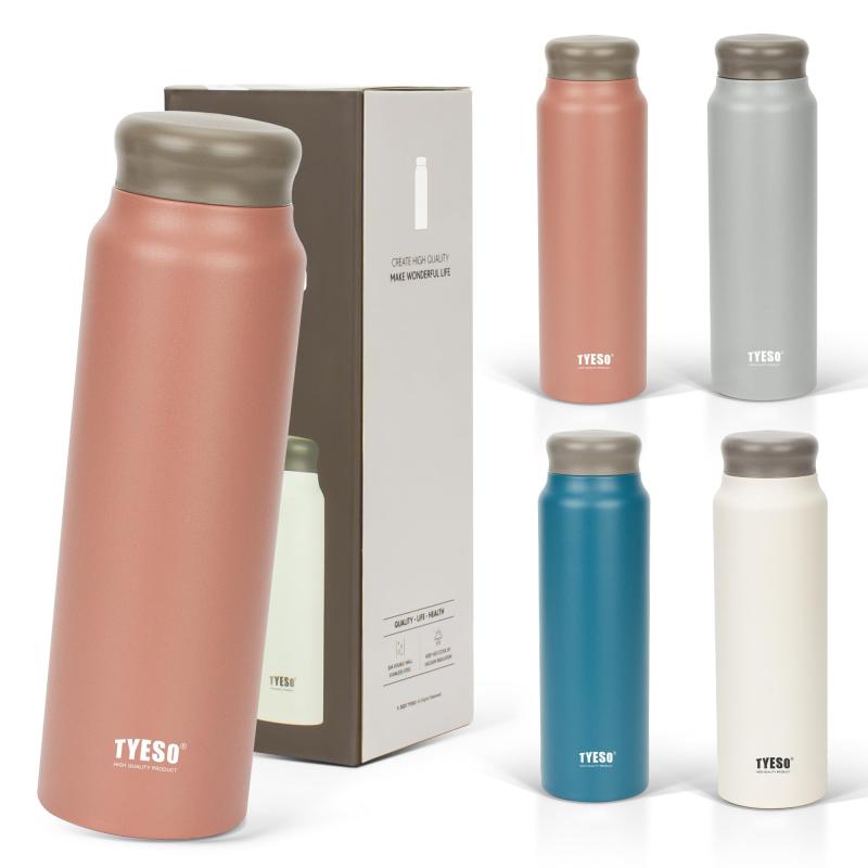 TYESO 水筒 軽量 スリム 500ml 魔法瓶 保温保冷 真空断熱 マグボトル ステンレス 二重構造 広口 ホームオフィス 大人 子供 多色のサムネイル