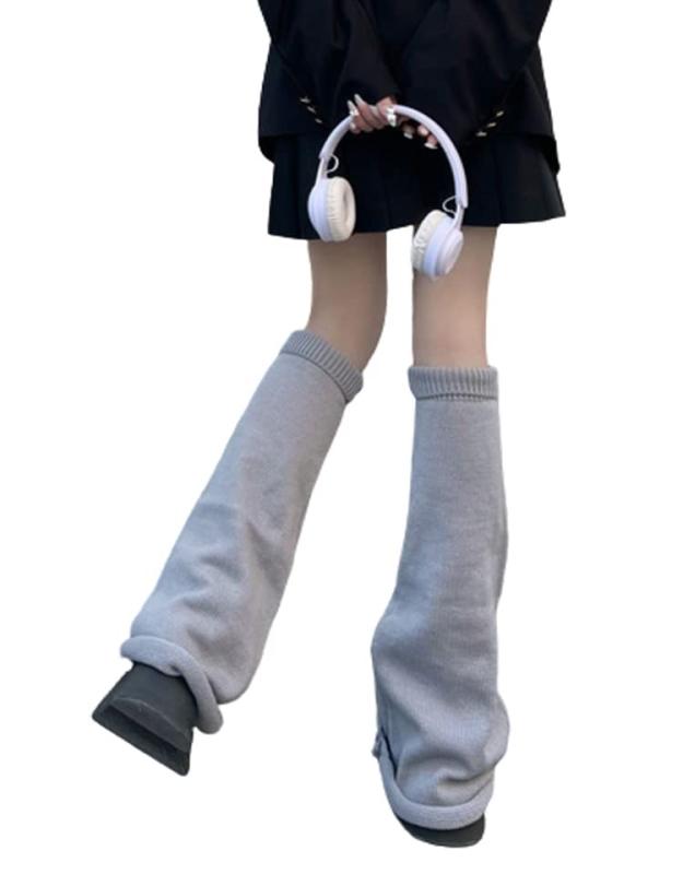 [ネクストグランツ] レディース ルーズソックス レッグウォーマー 白 黒 グレー 人気 学生 ロング ソックス 靴下 レッグカバー 防寒 冷え 対策