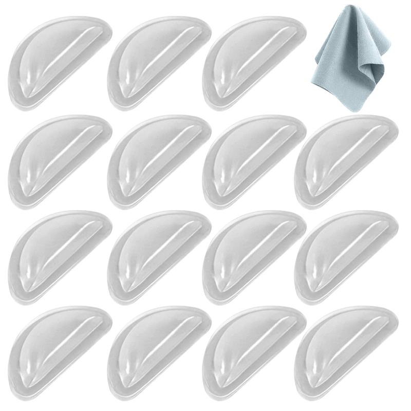 [MOWO] メガネ 鼻パッド 眼鏡鼻パッド 【簡単に滑り止め・強力3M両面テープ】 【専用収納ケース・メガネクロス付き】メガネずれ落ち防止 ノーズパッド 眼鏡 鼻あて シリコン製 メガネ跡軽減