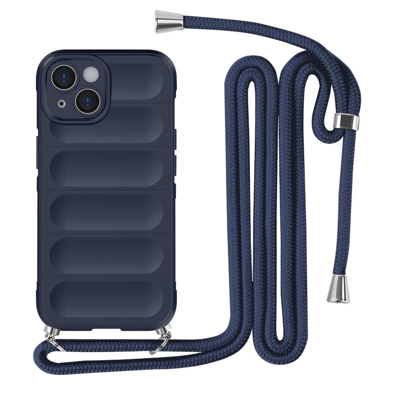 iPhone 15 用 ケース ネックストラップ 耐衝撃 肩掛け 斜めかけ 首掛け 縄掛け カバー iPhone 15 スマホケース シリコン TPU ストラップ付き 軽量 長さ調整可能 取り外し可能 指紋防止 落下防止 衝