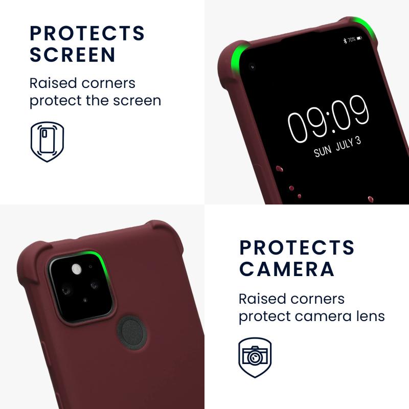 kwmobile スマホショルダー Google Pixel 5対応 ケース - TPU カバー 肩掛け ストラップ付き 黒色