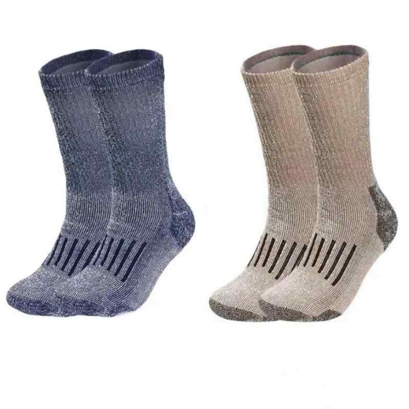 [Melco] メンズ メリノウール 裏パイルソックス 2足セット 厚手 25~27cm 登山・アウトドア 防寒対策