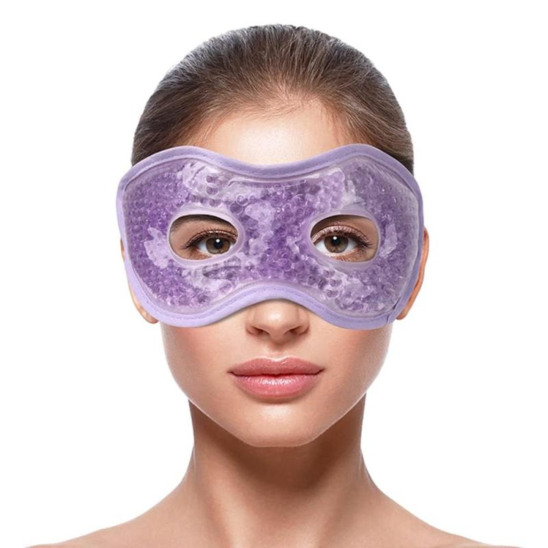 NEWGO 冷却可視アイマスク 特大 温冷 ジェルホット ぬいぐるみ 繰り返し使用 -ブルー（可視版）