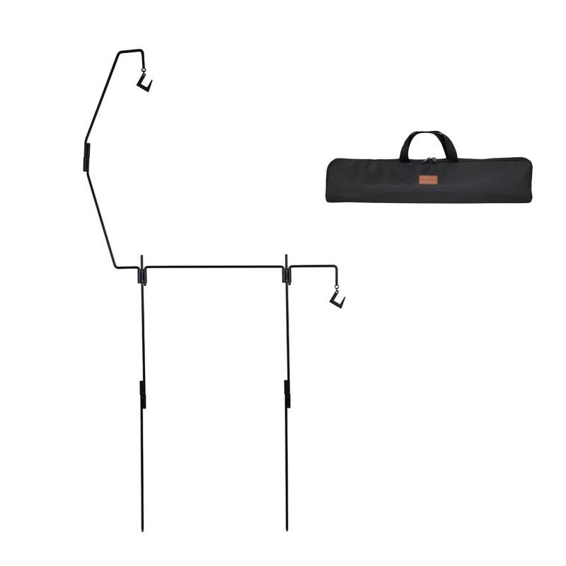 Qbooランタンスタンド 【収納サイズ70％節約】ランタンハンガー 打ち込み式 スチール ランタンポール ..