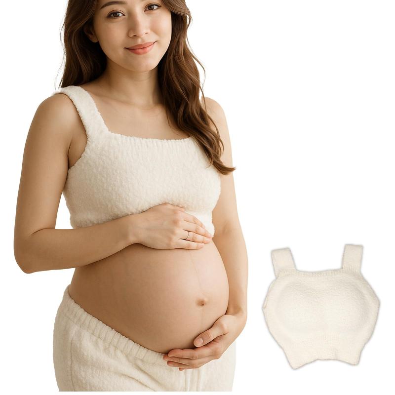 [ミラシック] ボアブラキャミソール ブラパッド付き ふわふわ ノンワイヤー 秋 冬 インナー レディース ショート丈 もこもこ 下着 ルームウェア マタニティフォト 撮影用 衣装 防寒 暖かい T