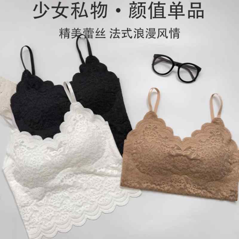 ・カテゴリ: 吊带背心・スタイル: 簡約・主な素材: 锦纶70-80%・ネックライン: V領・袖丈: 吊帯・カラー展開: 黒、咖色、白・サイズ展開: 均码・重さ: 161-180g/平方メートル・スタイル詳細: 海绵垫、蕾丝花辺