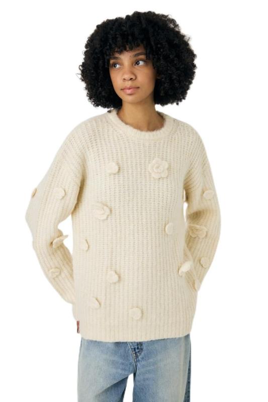 [マウジー] FLORAL MOTIF OVER セーター 01