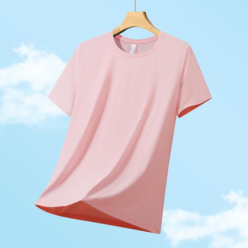 Tシャツ 女性用 夏 接触冷感 速乾 透気 UVカット 超軽量 耐摩耗 半袖 ランニング サイクリング ハイキング キャンプ ピンク ブラック ホワイト ベージュ パープル ブルー ニット ナイロン素材 弾力 修身 丸首 軽快 機能性 スポーツ 外出 日