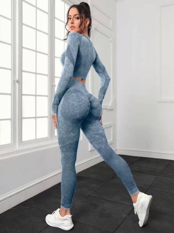 ヨガウェア 女性用 長袖 切り替え ハイウエスト ロングパンツ セット ヒップアップ ストレッチ 吸湿速乾 接触冷感 ブラック ピンク系 ブラウン カーキ ネイビー グリーン ライトブルー ライトグレー 軍緑