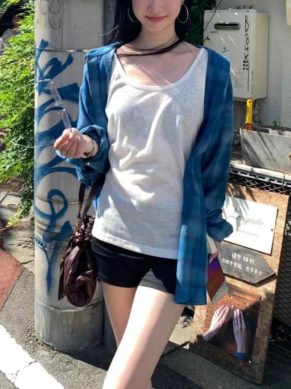 ・カテゴリ: シャツ・スタイル: 通勤・主な素材: ポリエステル・柄: 格子・デザイン: 開衫・袖丈: 長袖・フィット: ゆったり・着丈: 中長・ネックライン: ポロ・袖型: シャツ袖・カラー展開: ブルー・サイズ展開: S、M、L