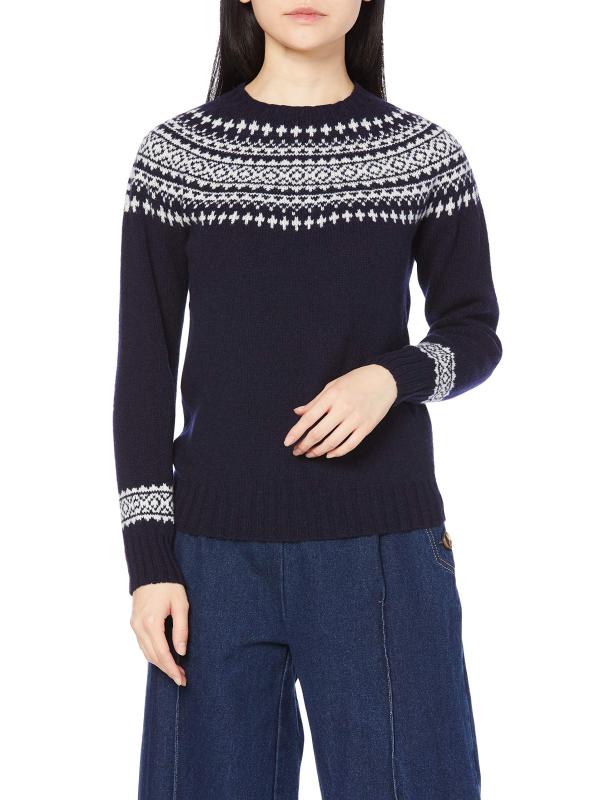 [HARLEY OF SCOTLAND] セーターYOKE PATTERN CREW NECK SWEATERレディース
