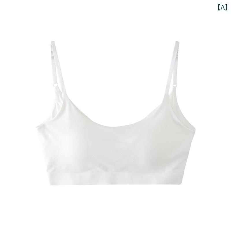 レディース 夏用 吊り下げ式 ブラトップ 胸パッド 付き 露背 Vネック ノンワイヤー 防走光 ブラ 透気性 モダール素材 薄型カップ 3/4カ..
