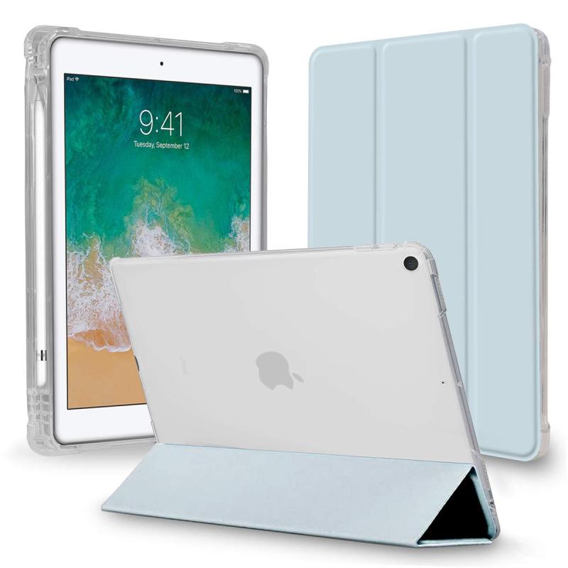 MS factory iPad ケース Apple Pencil ペンシル 収納 衝撃吸収 軽量 薄型 半透明 ソフトTPU スマートカバーオートスリープ iPad 第11/10/9/8/7/6/5世代 全9色