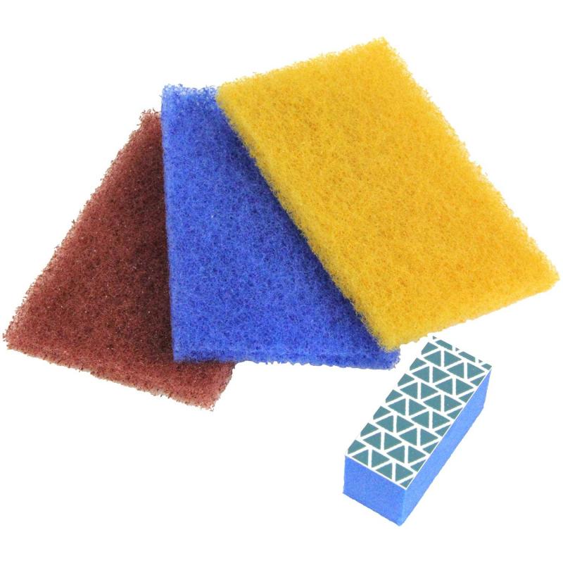 イーバリュー(E-Value) 水回り+ガラスのお掃除セット ナイロンタワシ#1500/2500/無砥粒+鏡のウロコ取り 流し+ガラス用