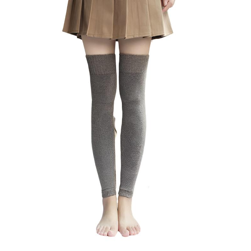 [YOUMMY] レッグウォーマー ロング 冷え対策 ゆったり 抗菌消臭 吸湿性 通気性 ウール混 リブ編み ルーズソックス 指なし ソックス 通学 通勤 ハイソックス 冷房対策 温活