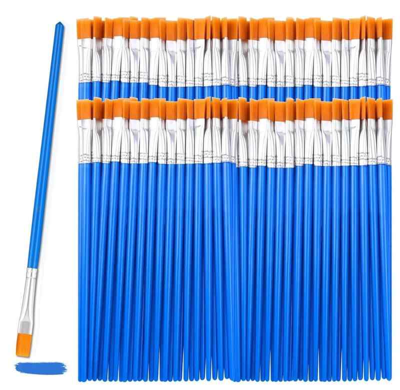 LeTradeJP 平筆 絵筆 水彩筆 画材筆 大容量 50本セット 16.5cm 画材筆 水彩筆 プラモデル 塗装 水彩画 油絵 アクリル画文房具 学生 初心者 ペイント筆