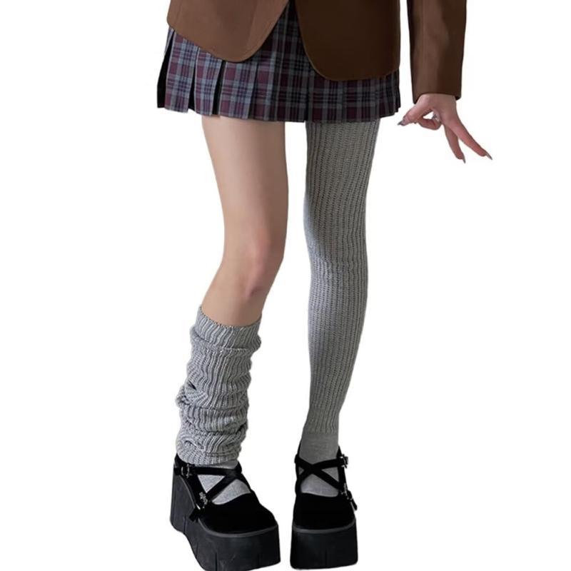 [Eukkis] ルーズソックス 80/120/150cm スクール 制服靴下 通学 レディースハイソックス JK仮装コスプレY2K レッグウォーマー 室内冷え対策 防寒保温