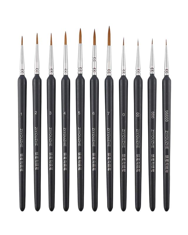サムコス 面相筆 勾線筆 画筆 11本セット 極細 絵筆 プラモデル塗装筆 筆 水彩筆 極細面相筆 絵の筆 ペイントブラシ アクリル筆 油絵筆 極細美術画線筆 水彩画 水墨画 画材 ペイント用 模型