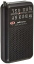 AudioComm (薄型・軽量・イヤホン付属) AM/FM/ワイドFM対応 ポケットラジオ オーム電機 RAD-P2227S-K(ブラック)